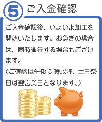 5.�������m�F�@�������m�F��A���悢����H���J�n�������܂��B�i���}���̏ꍇ�́A�����i�s����ꍇ���������܂��B�j