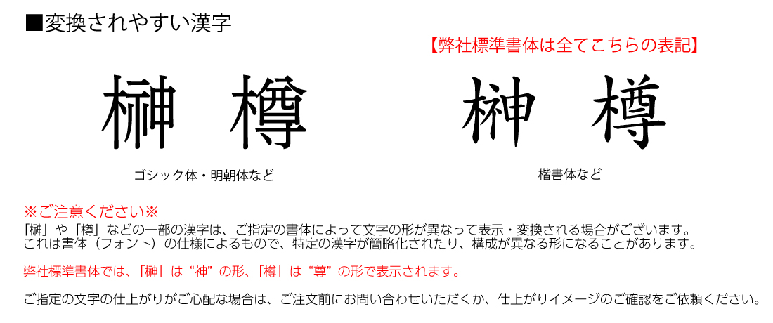 文字変換に関するご注意